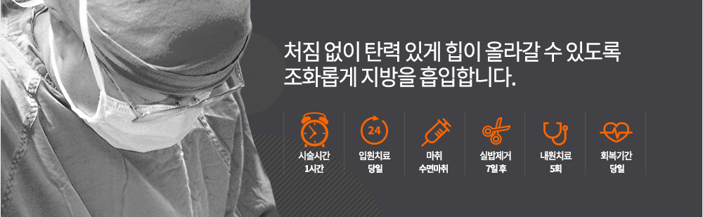 정의
인체 중 가장 먼저 지방을 축적하게 되는 복부는 살이 찌는 것은 쉽지만 빠지는 것은 어려운 대표적 부위입니다. 배에는 내장기관이 있어 지방을 쌓을 수 있는 여건이 될 때 가장 먼저 중요기관이 있는 복부에 모아두려는 인체의 이유 있는 설계 때문에 벌어지는 일인데, 옷을 입어도 태가 나지 않고 살까지 처져 고민이 되실 때 스타일리시 복부지방흡입을 하게 됩니다. 이 시술은 지방을 음압이나 레이저, 초음파 등을 이용하여 제거하는 것입니다.
